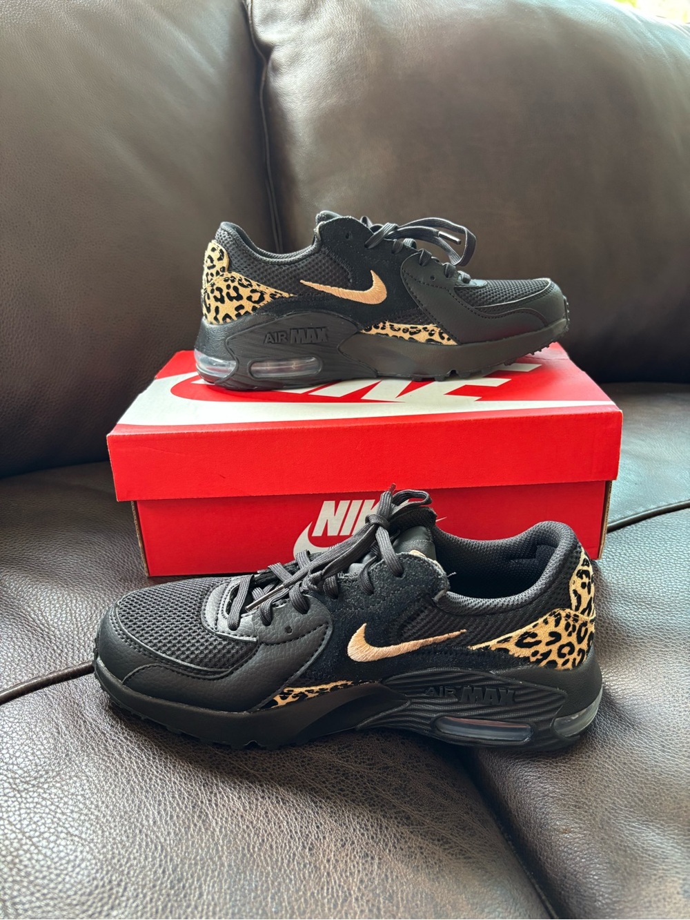 Nike Air Max Excee Sneakers GPX US Women Size 6 UK Womens 4 Black Leopard Print - Picture 2 of 8